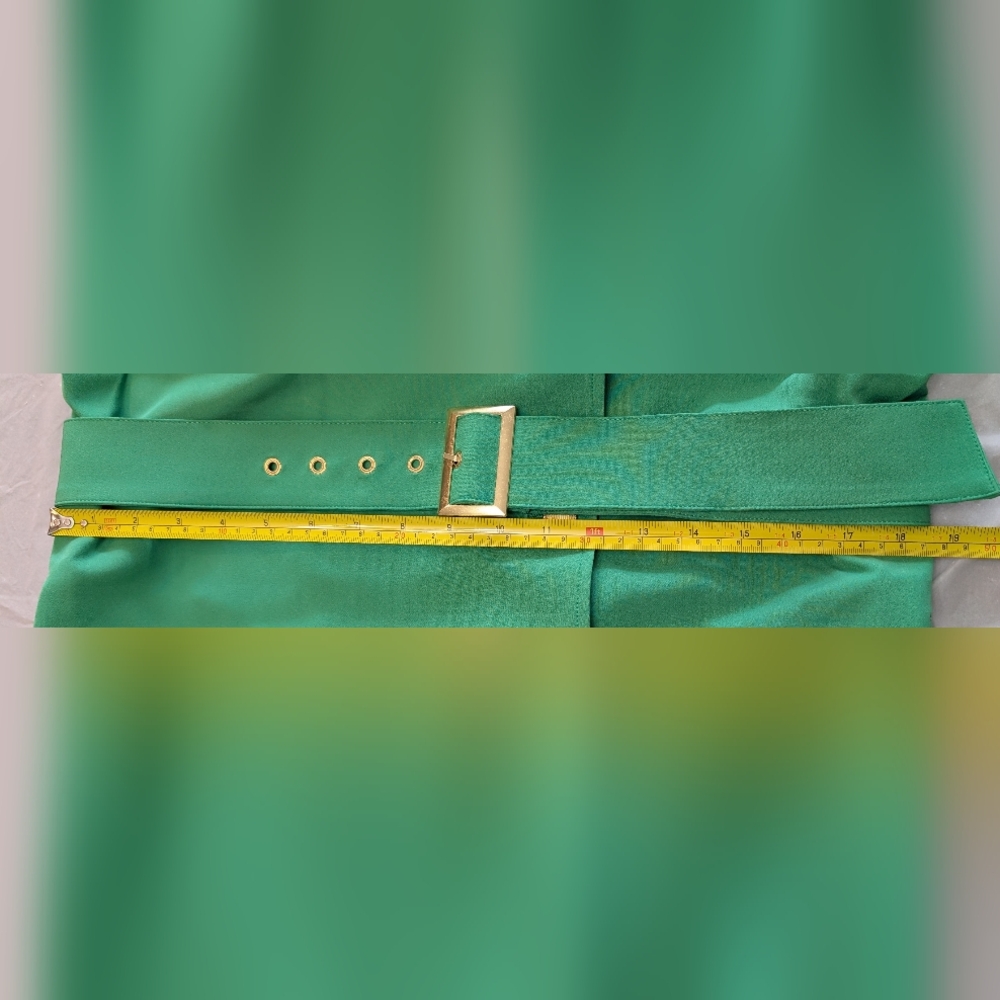 G by Giuliana Black Labe Women'sl Belted Trench Dress w/Pockets Size M Green New - Picture 7 of 12